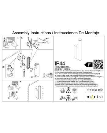 ANTIGA * APLIQUE LED IP44 3000K 8W ORO
